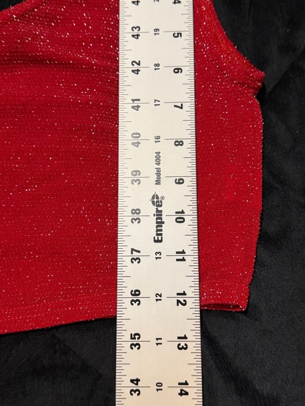 PrettyLittleThing Red Glitter One Shoulder Crop Top US 4 Party Clubwear - Picture 7 of 7